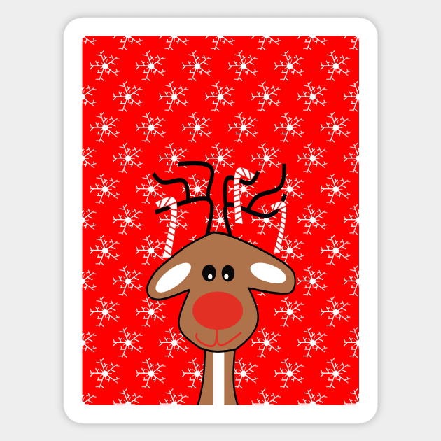 Red Nose Reindeer Sticker by SartorisArt1